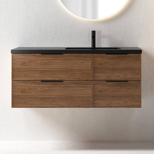 Essence 120 valnøtt m/sort matt høyre servant