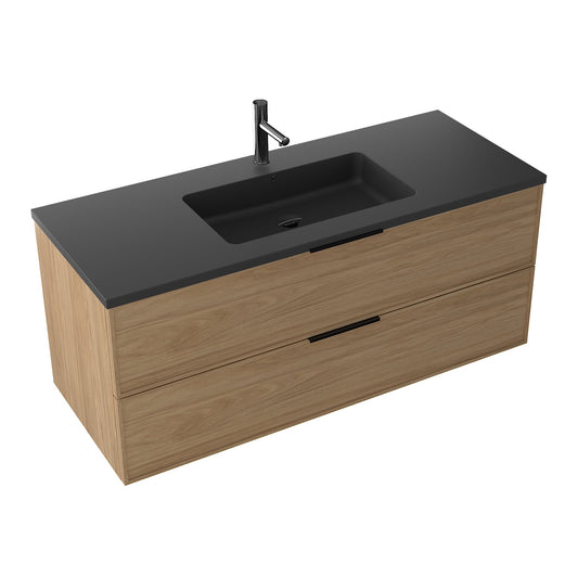 Essence 120 eik m/sort matt midtstilt servant