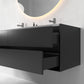 Oslo baderomsmøbel sort matt 150 cm m/hvit matt servant