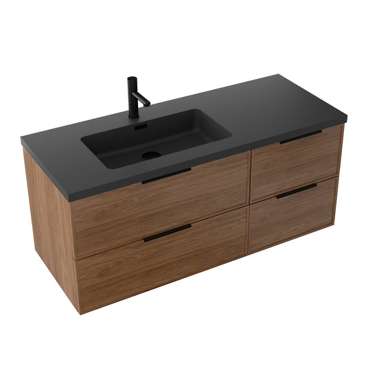 Essence 120 valnøtt m/sort matt venstre servant