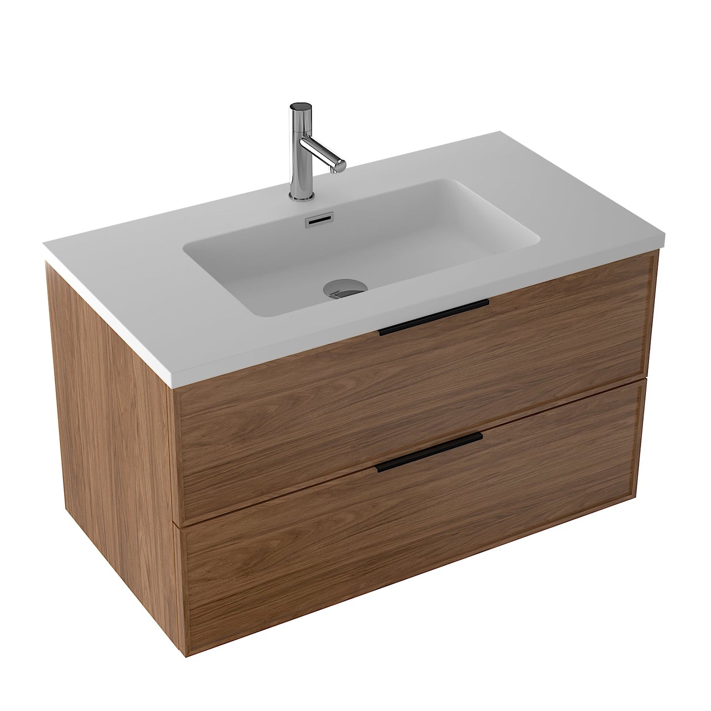 Essence 90 valnøtt m/hvit matt servant