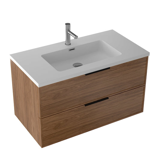 Essence 90 valnøtt m/hvit matt servant