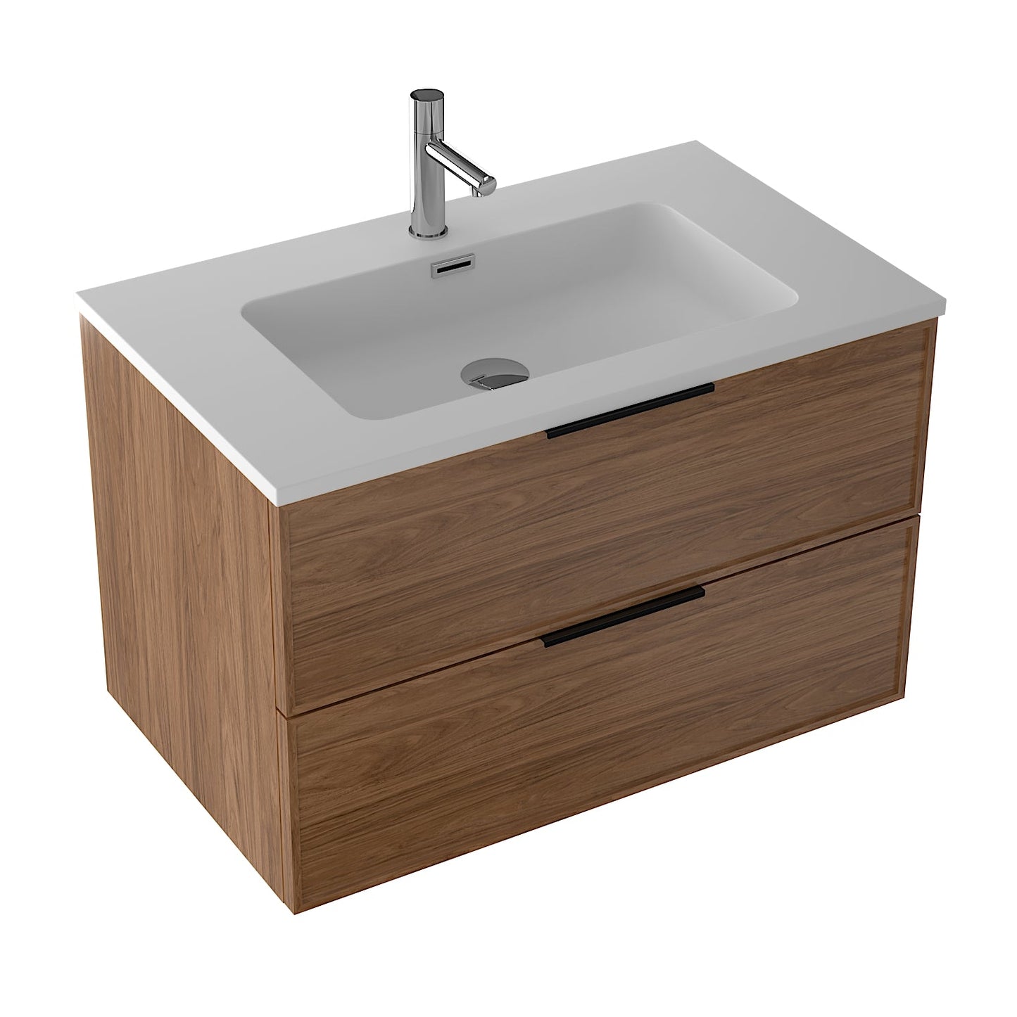 Essence 80 valnøtt m/hvit matt servant