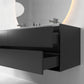 Oslo baderomsmøbel sort matt 150 cm m/hvit matt servant & neptun ledspeil