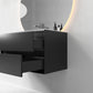 Oslo baderomsmøbel sort matt 90 cm m/hvit matt servant & neptun ledspeil
