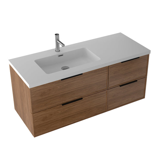 Essence 120 valnøtt m/hvit matt venstre servant