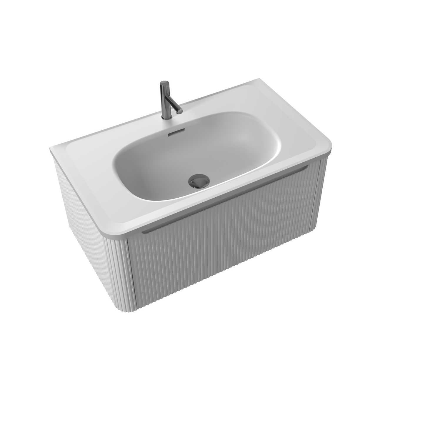 Flow baderomsmøbel 80 cm hvit m/hvit matt servant