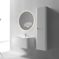 Flow baderomsmøbel 80 cm hvit m/hvit matt servant + ledspeil og høyskap