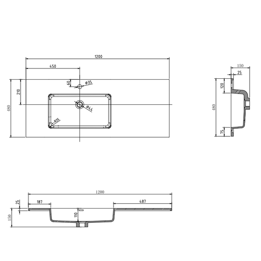 Essence 120 servant, hvit matt (Venstre)