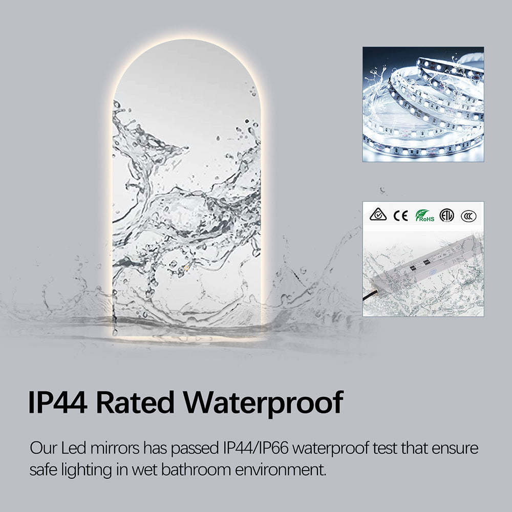 Bari dimbart lysspeil, m/antidugg 60cm