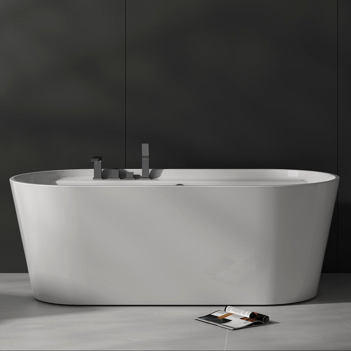 Accor 170 cm akryl badekar med kant, hvit matt