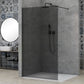 Adelen/Ava walk in/fastfelt, sort matt, sotet glass