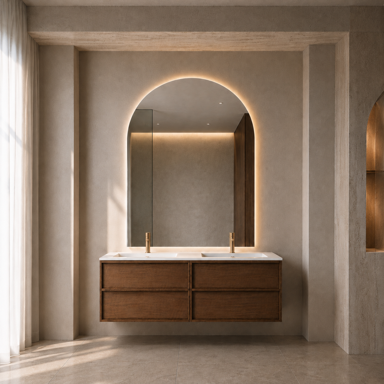 Bari grande lysspeil, m/antidugg 120x145cm