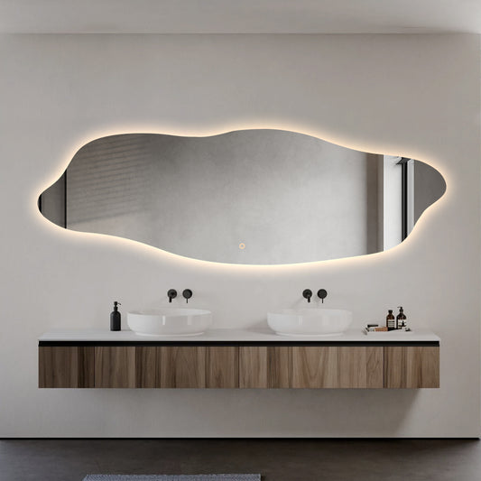 Venezia dimbart lysspeil m/antidugg 60x180 cm