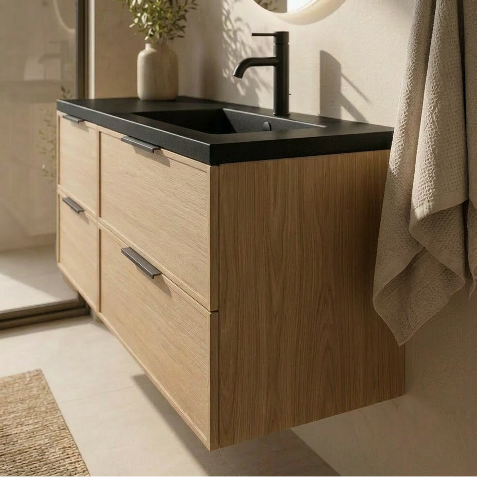 Essence 120 eik m/sort matt høyre servant