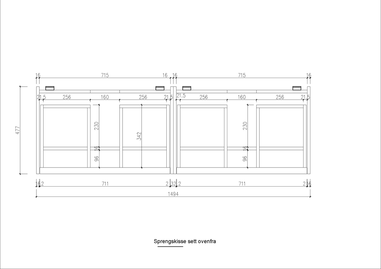 Nordic frame 150 eik m/dobbel servant & speil