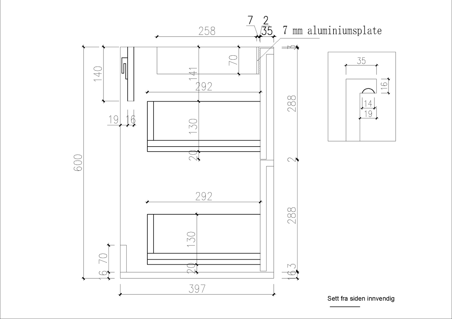 Nordic frame 50 eik UTEN/Servant