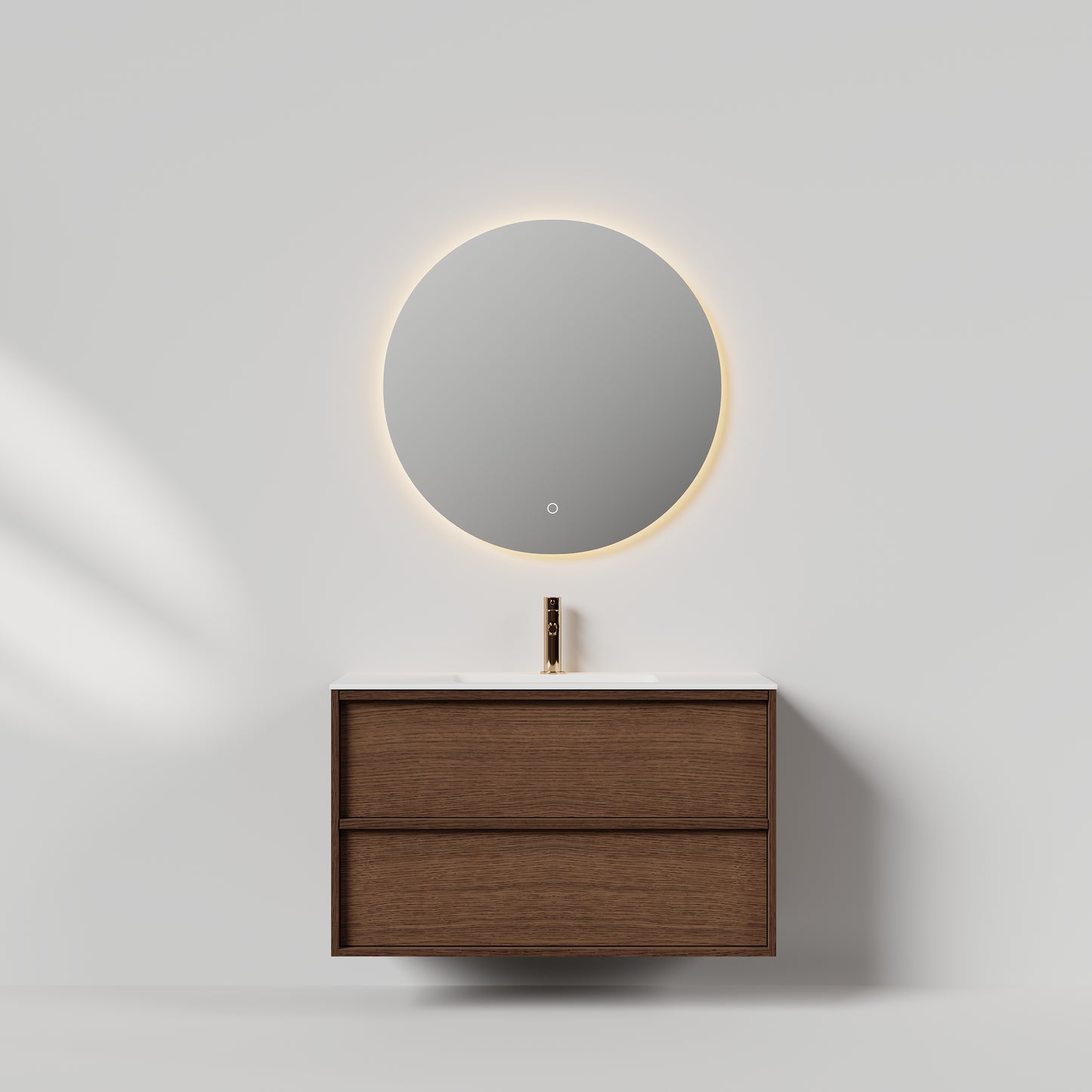 Nordic frame 100 mørk eik m/servant & speil