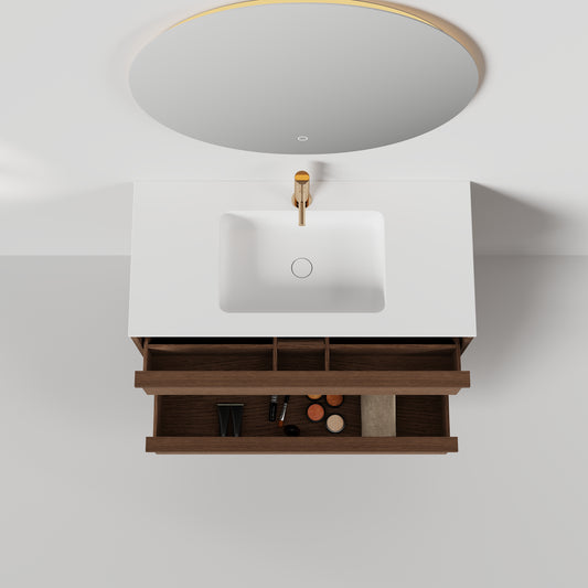 Nordic frame 100 mørk eik m/servant & speil