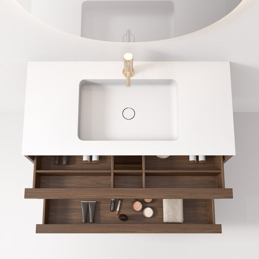 Nordic frame 100 mørk eik m/servant UTEN/speil