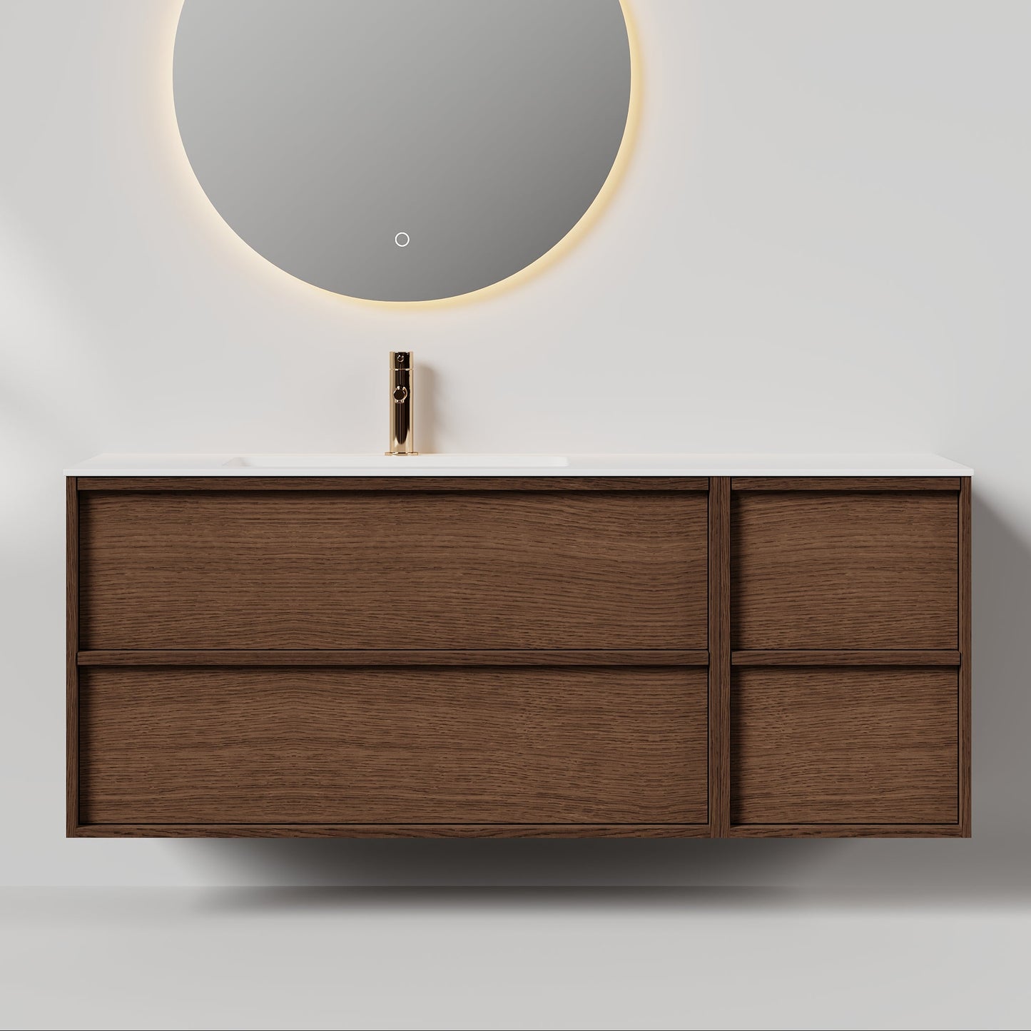 Nordic frame 150 mørk eik m/enkel servant UTEN/speil