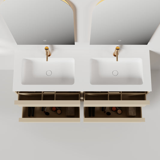 Nordic frame 150 lys grå m/dobbel servant & 2 speil