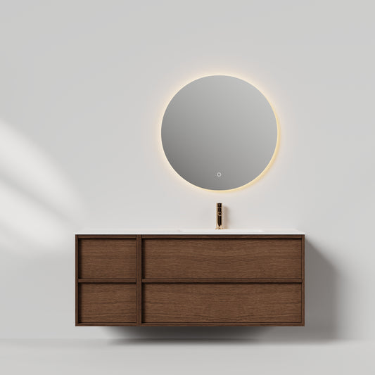 Nordic frame 150 mørk eik m/enkel servant & speil, høyre