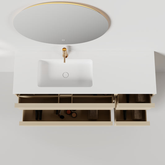 Nordic frame 150 lys grå m/enkel servant UTEN/speil