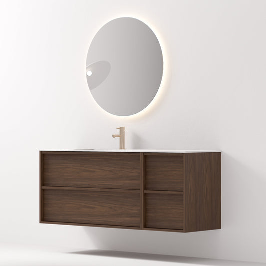 Nordic frame 150 valnøtt m/enkel servant & speil