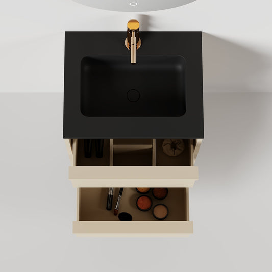 Nordic frame 50 lys grå m/sort matt servant UTEN/speil