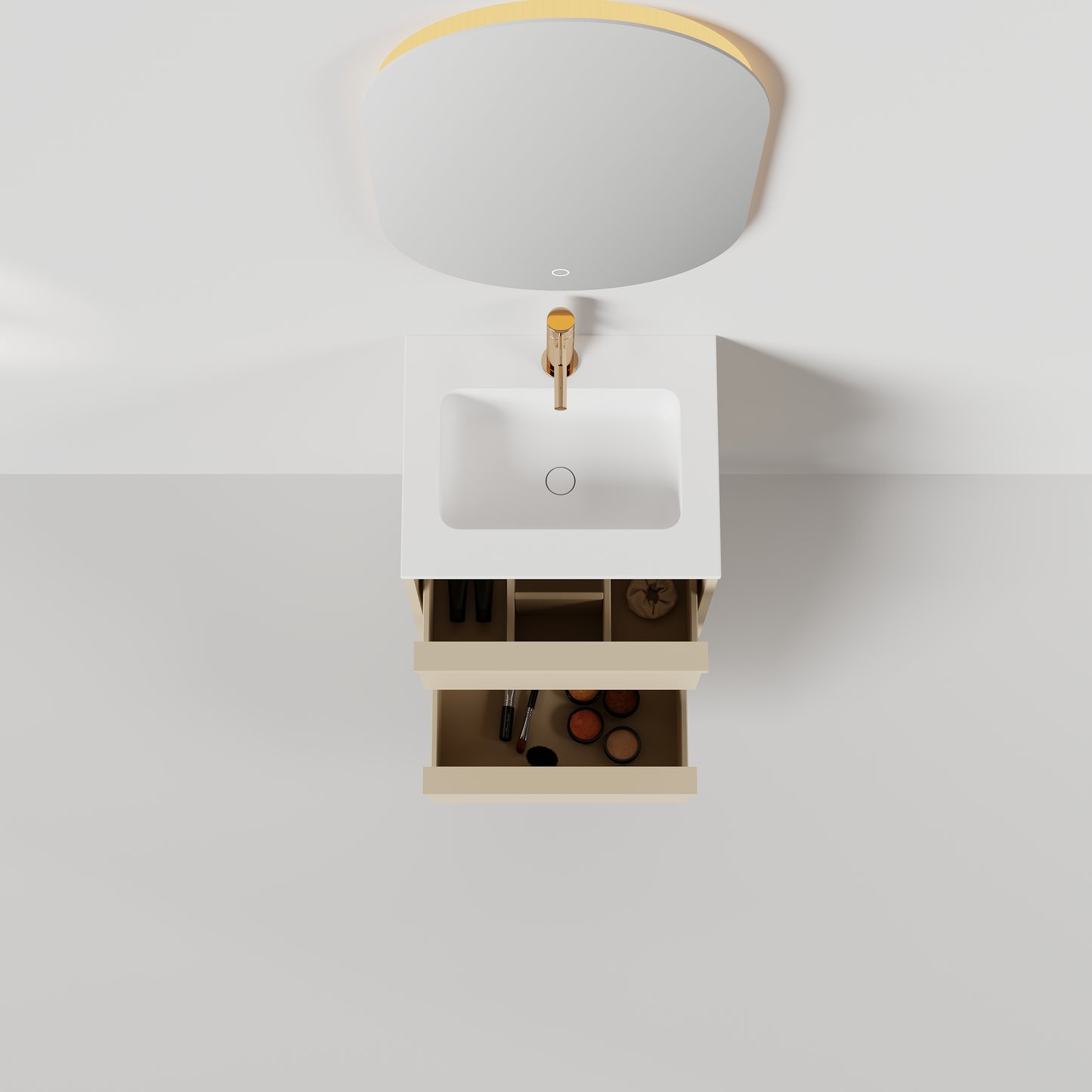 Nordic frame 50 lys grå m/hvit matt servant UTEN/speil