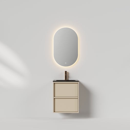 Nordic frame 50 lys grå m/sort matt servant & ledspeil