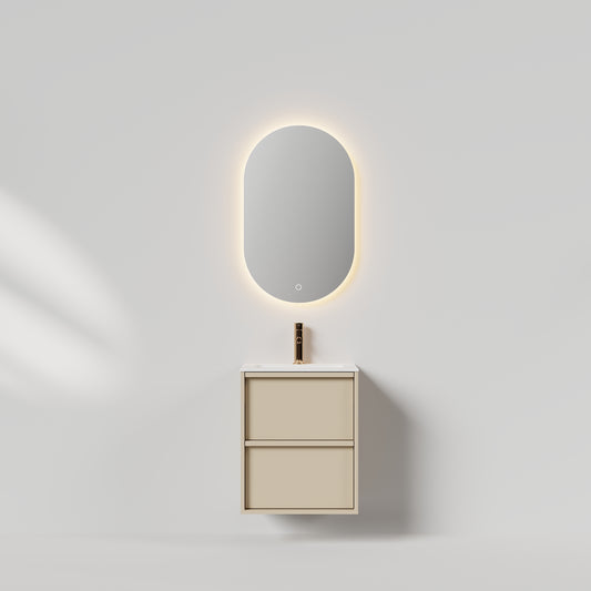 Nordic frame 50 lys grå m/servant & ledspeil