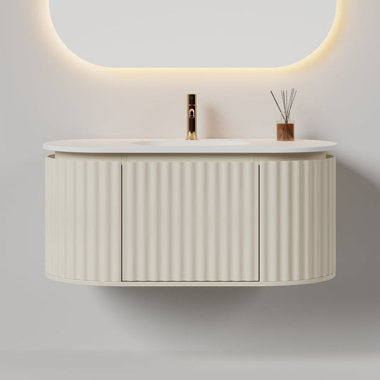 Nordic shape 100 beige med servant u/speil