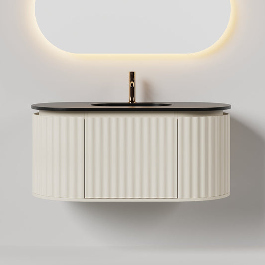 Nordic shape 100 beige m/sort matt servant
