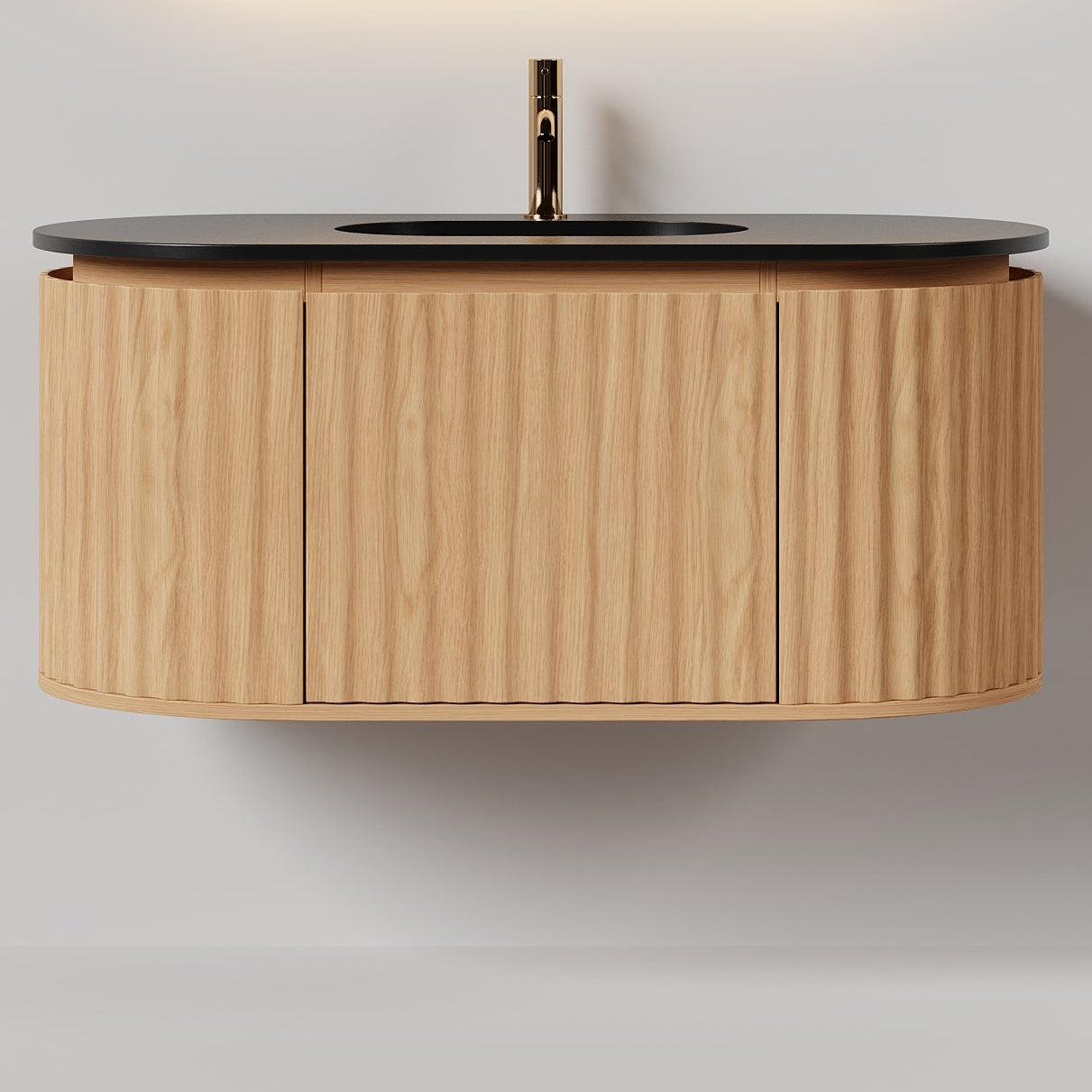 Nordic shape 100 eik med sort servant u/speil