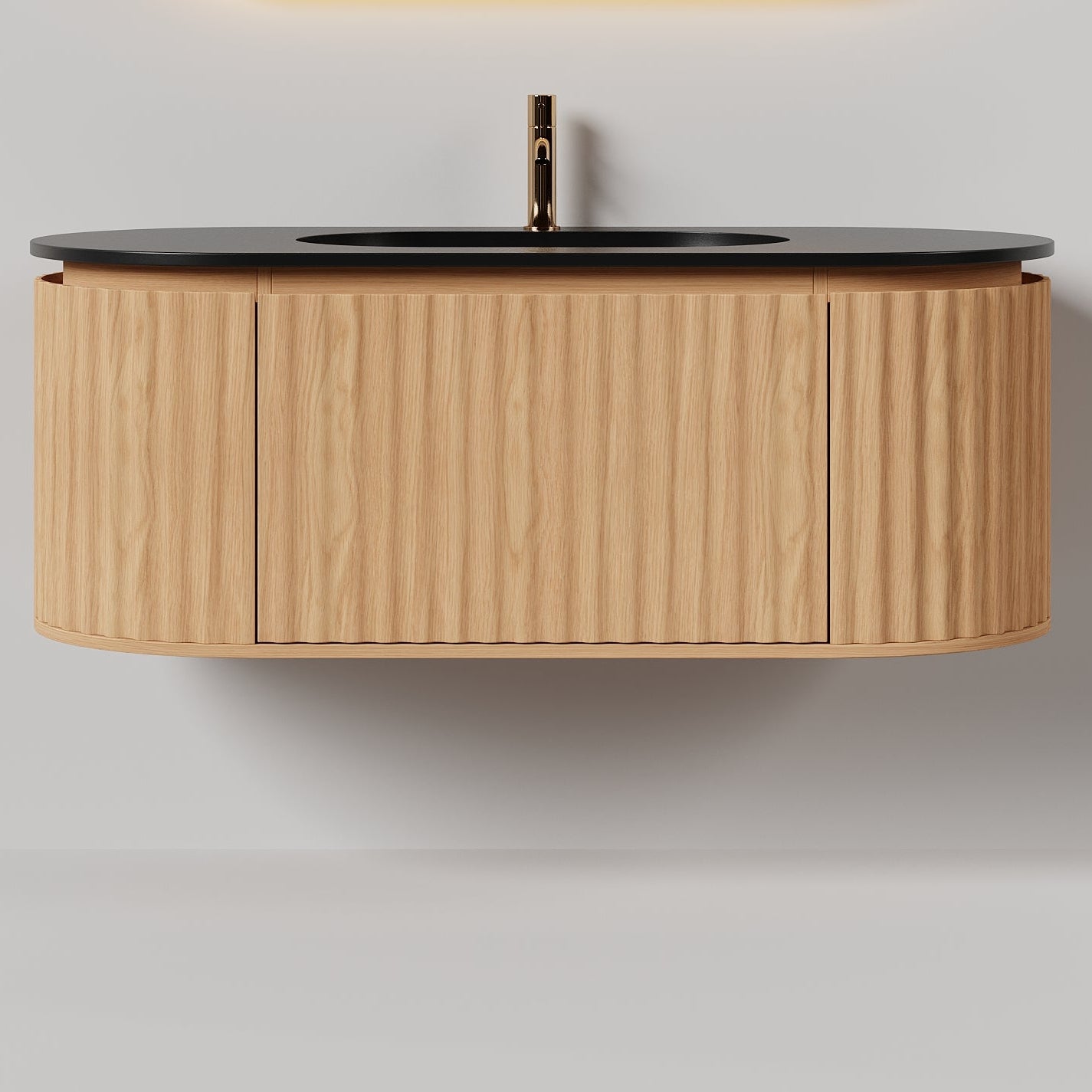 Nordic Shape 120 eik med sort matt servant u/speil