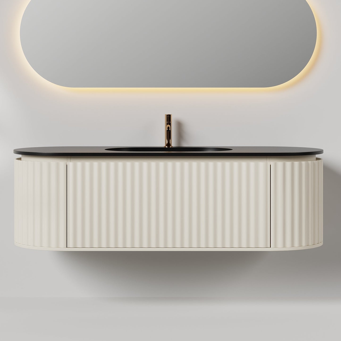 Nordic shape 150 beige m/sort matt servant