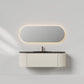 Nordic shape 150 beige m/sort matt servant og ledspeil