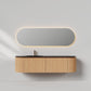 Nordic shape 180 eik VENSTRE med sort matt servant og ledspeil