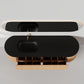 Nordic shape 180 eik VENSTRE med sort matt servant og ledspeil