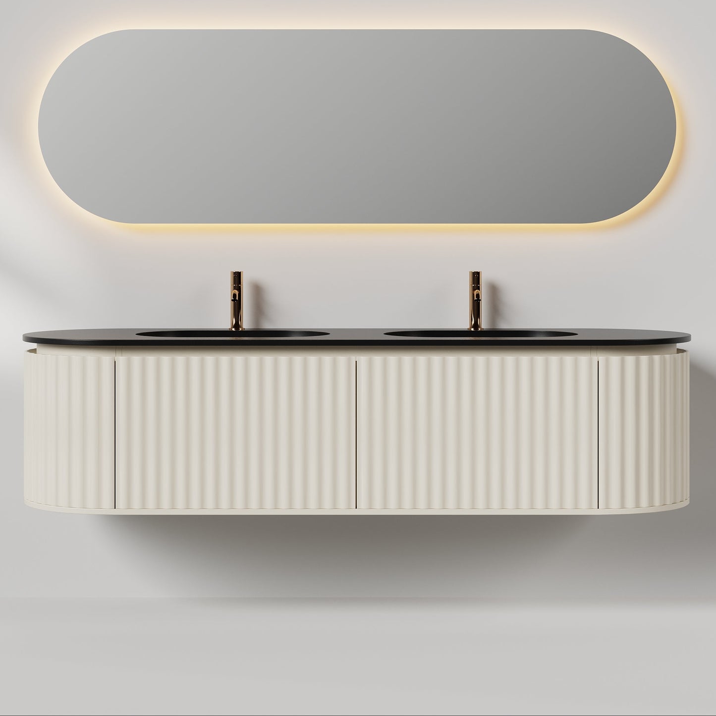 Nordic shape 180 beige m/sort matt servant
