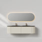 Nordic shape 180 beige m/sort matt servant og ledspeil