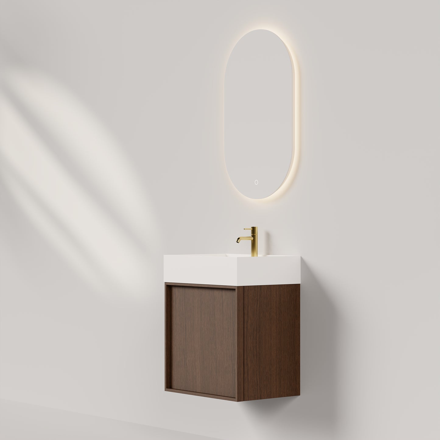 Nordic Frame Small 50 Mørk eik med servant og speil