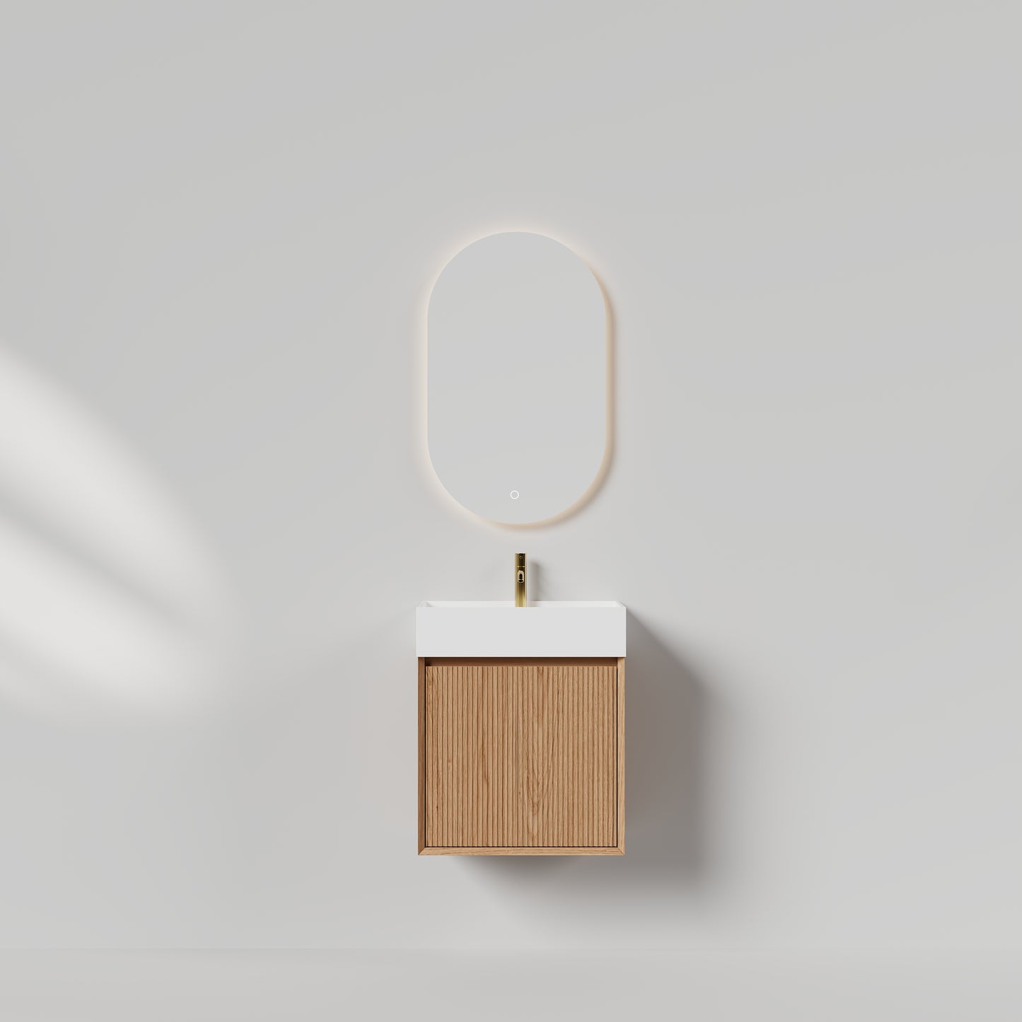 Nordic stripe small 50 Europeisk eik med servant og speil