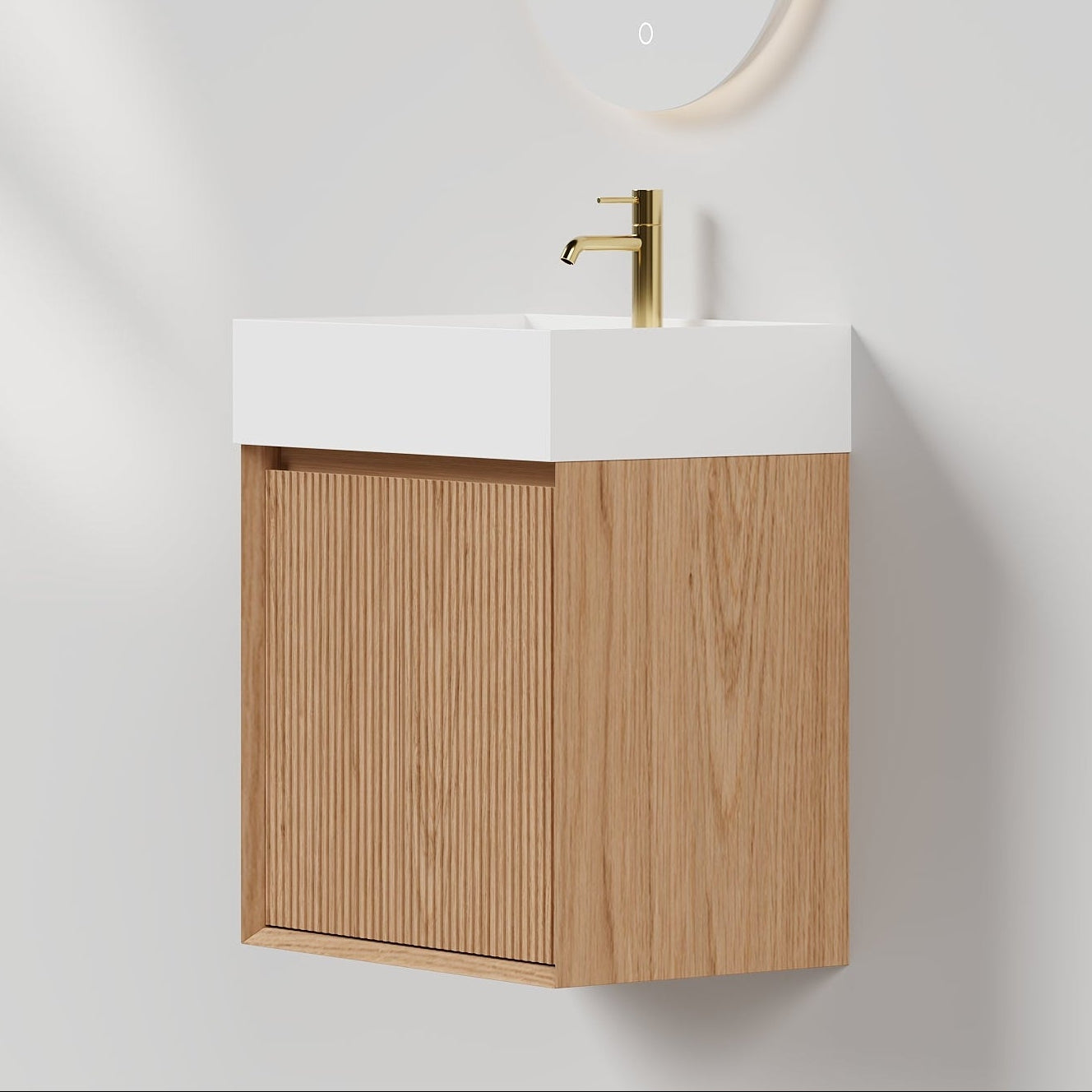 Nordic stripe small 50 Europeisk eik med servant og speil