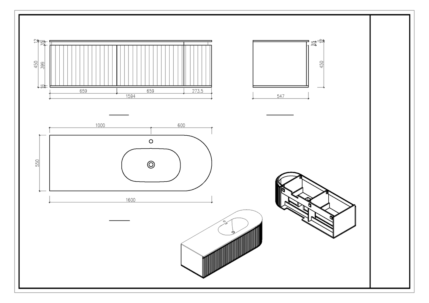 Nordic shape 160 cm m/servant & speil