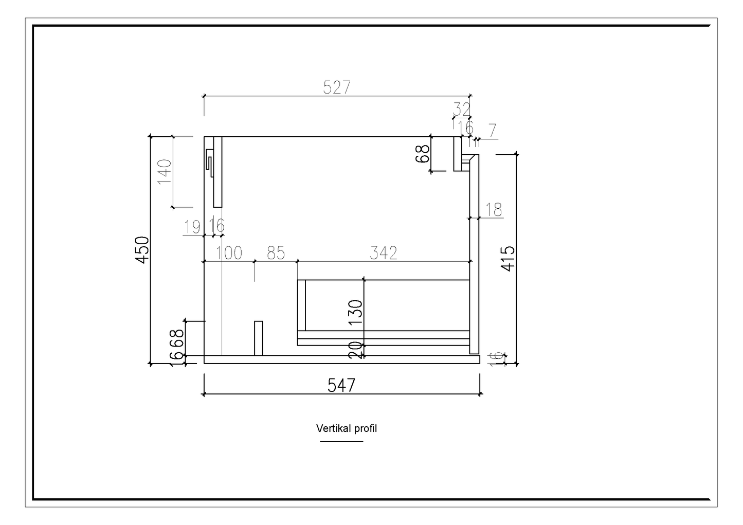 Nordic shape 160 cm m/servant & speil