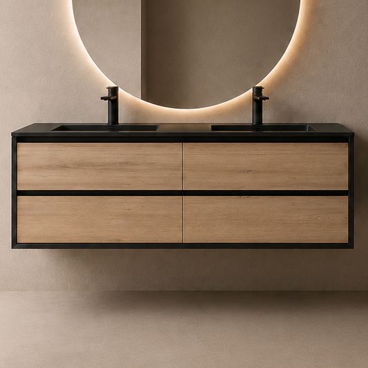 Oslo baderomsmøbel 150 cm sort matt