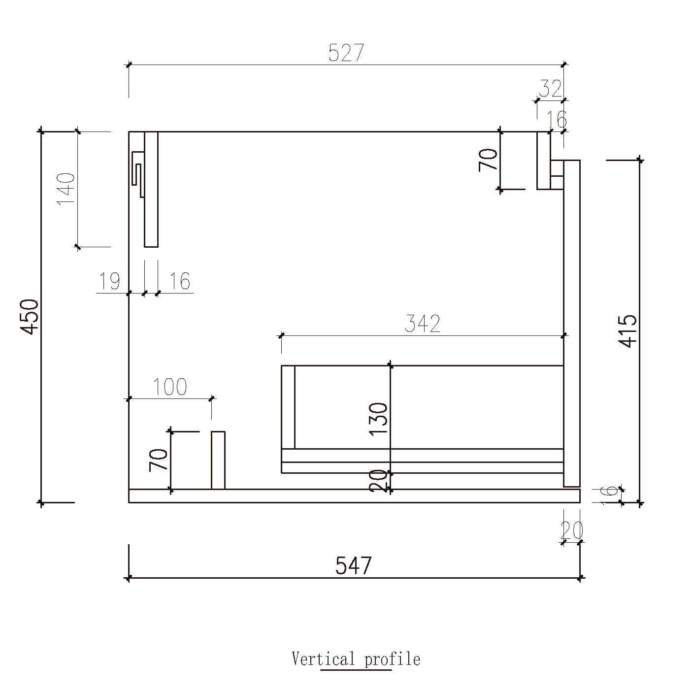 Nordic shape 180 cm m/benkeplate, bolleservanter & speil